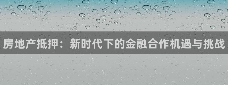 风暴娱乐有5指尖：房地产抵押：新时代下的金融合作机遇与挑战